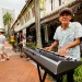 Busker playing the keyboard at Kampong Glam