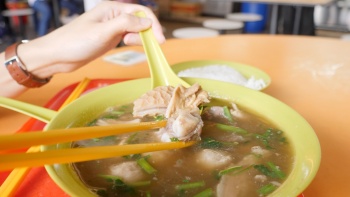 A bowl of Teochew style mutton soup from Chai Chuan Tou Yang Rou at Bukit Merah View Food Centre