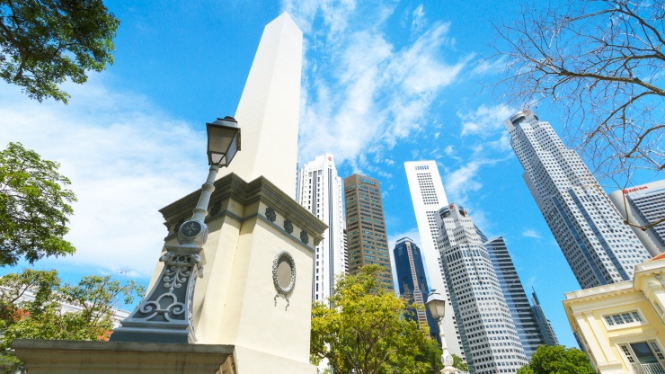시빅 디스트릭트 싱가포르의 댈하우지 오벨리스크 구조물
