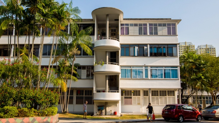 Architecture of conserved flats in Tiong Bahru