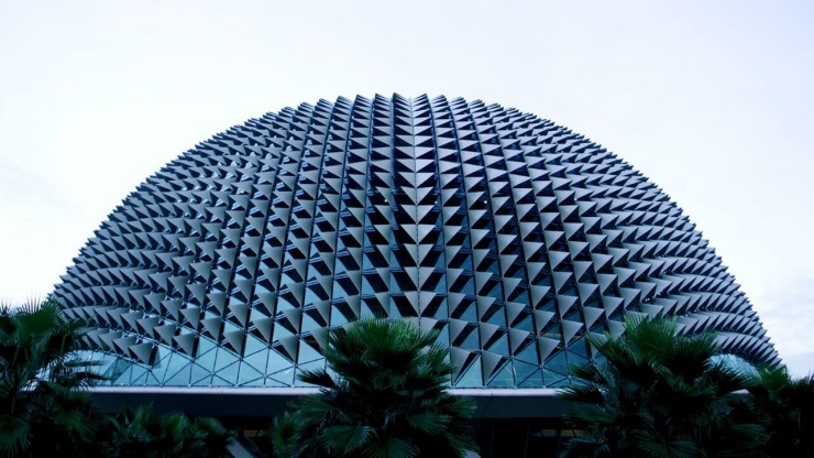 Spiky façade of The Esplanade Singapore’s premier performing arts centre