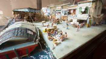 新加坡福德祠博物馆展出的微型模型展品